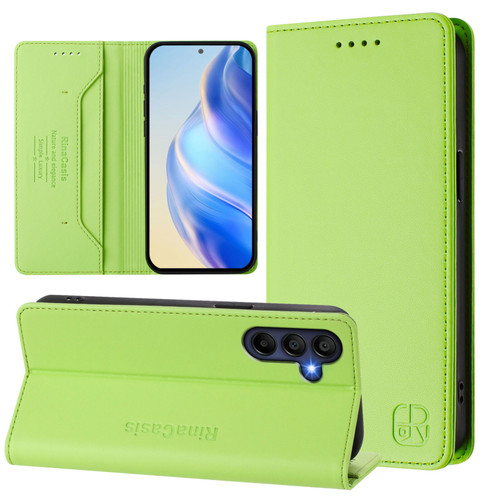 Samsung Galaxy A16 5G RC01 Dual-Folded Magnetic Suction RFID Leather Phone Case - Grass Green